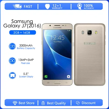 Samsung J7(2016) J710F Prenovljen-Original Odklenjena Dual Sim 5.5 Palčni 2 gb RAM 16GB ROM LTE 4G 13.0 MP Jedro Octa Prstnih Telefon