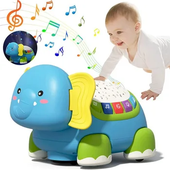 Baby Mala Slon Plazil Igrače za Dojenčke, Sestavljanke Igrače za Otroke Električni Malčki Naučijo Vzpon Montessori Igrače 6-12 Mesecev