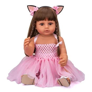Prerojeni Baby Doll 56 cm S Krpo Set za Rojstni dan Darila za Otroke Soigralec Silikonski Vinil