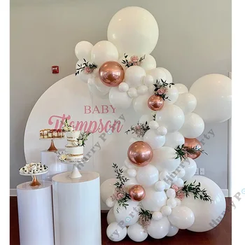 Bela Poročna dekoracija Baloni Garland Arch Kit Rose Zlata Kovinski baloons Za Poročne Tuš Rojstni Dan Dekoracijo