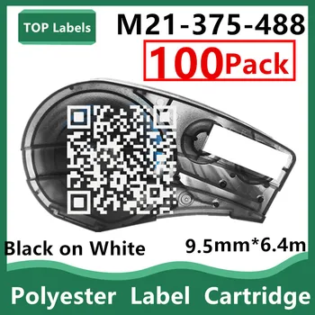 100PK Zamenjava M21-375-488 Solvent-Odporne Etikete za Laboratorijsko,črtne kode/ Tiskano Vezje, Označevanje,Črno na Belem