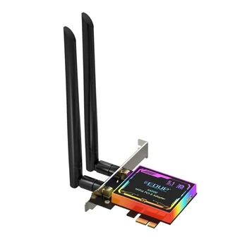 EDUP Brezžični Wifi Adapter Omrežna Kartica Wi Fi Sprejemnik Signala omrežja Wi-fi 6 Bluetooth 5.1 Dual Band S Pisanimi utripajoča Lučka