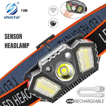 USB Polnilne Senzor LED Žaromet Super Svetle Žarometi, vgrajenih v Glavo Ribolov Svetlobe Več Razsvetljavo Načini