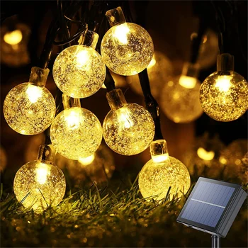 5/6.5/7M LED Kristalno Kroglo Sončni Vrt Niz Svetlobo na Prostem Nepremočljiva Božič Pravljica Llights Venci Stranka Počitnice Dekoracijo
