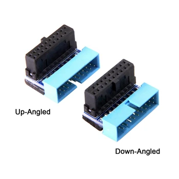 USB 3,0 20pin Männlich Zu Weiblich Verlängerung Adapter Bis Unten Abgewinkelt 90 Grad Für Motherboard Mainboard 1PC