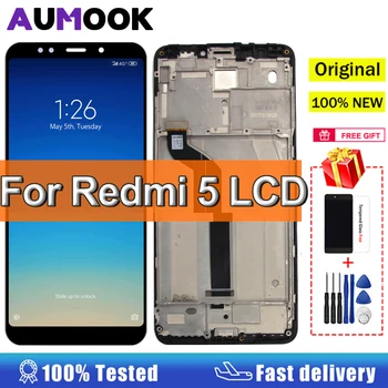 Original Za Xiaomi Redmi 5 LCD Zaslon na Dotik Za Redmi 5 Plus LCD Računalnike Z Okvirjem Zamenjavo, Popravilo MEG7 MDG1 LCD