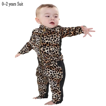2020 novo pomlad&Jeseni 0-2 leto otroška oblačila, nastavite Leopard flanela Evropi Slog harem hlače 1 komplet baby set