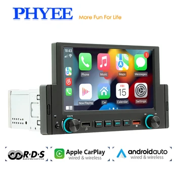 1 Din avtoradia za Brezžični CarPlay Android-Auto Bluetooth MP5 Prostoročno USB RDS FM AM 6.2