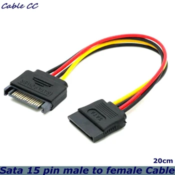 Najboljše Cene SATA 15-pin moški-ženska SATA Trdi Disk Moč Širitev Extender Cabo Kabel za HDD SSD Napajalni Kabel