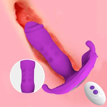 Sex Igrače Nosljivi Dildo, Vibrator G Spot Klitoris Stimulator Seksi Metulj Vibracijske Hlačke Sex Igrača za Odrasle za Ženske Masturbator