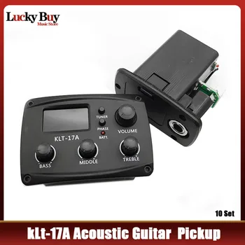 10pcs KLT-17A Akustične Kitare, EQ Preamp 70*48 mm z Digitalno Procedding Sprejemnik 3 Band EQ Izenačevalnik Sprejemnik Kitara Pickup