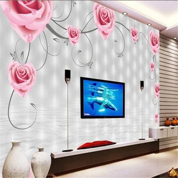 beibehang 3d stereoskopski zelena bambusa Evropi TV ozadje ozadje dnevna soba, spalnica freske z rožo 3d ozadje