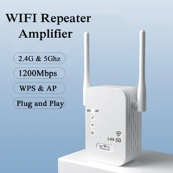 KuWFi 5G WiFi Brezžični Repetitor Ojačevalnik 1200Mbps Wi-Fi range Extender 300Mbps Dolge razdalje, Wifi Signala Booster 2.4 G Wifi Repiter