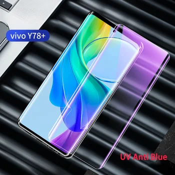 Za Vivo Y78+ 3D Ukrivljen, Poln Lepilo UV Kaljeno Steklo Screen Protector Za VIVO Y78 Plus V2271A Mat Anti Modro Zaščitno folijo
