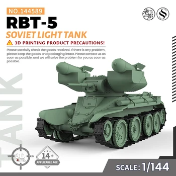 SSMODEL 144589 V1.5 1/144 3D Tiskanih Smolo Model Komplet Sovjetski RBT-5 Light Tank