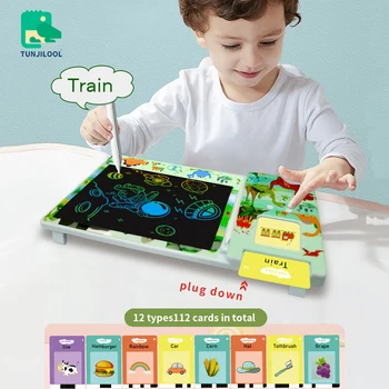 TUNJILOOL 8.5 palčni LCD-Risanje Tablet Elektronski Pisni obliki Tablet s Govorimo Flash Kartic Za Otroke, Izobraževalne Učenja, Igre, Igrače,