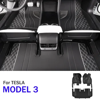 Za Tesla Model 3 Nepremočljiva v Celoti Obdan Spremenjen so odporni na Obrabo, Avto Styling Dodatki Talne Preproge, Blazine Stopala