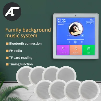 Stene Ojačevalnik, Bluetooth, Touch Screen Amp Home Theater Sound Sistem s 6,5 palčni Stereo Stropnih Zvočnikov komplet za Restavraciji Hotela