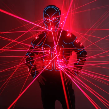 Laser Robot Obleke Rdeč Laserski Waistcoat LED Oblačila 650nm Laserski Človek Fazi Kostume Za nočni klub Izvajalcev