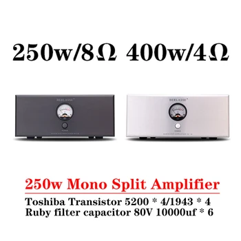 250w Mono Split Ojačevalnik High Power Toshiba Tranzistor Nizka Popačenja Podporo RCA, XLR Vhod Vu Meter HI-fi Ojačevalec Zvoka