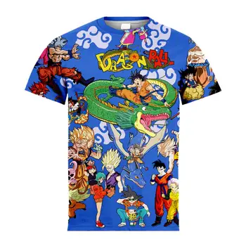 2023 Novih Fantov In Deklet, Kratki Rokavi T-Shirt Poletje Anime Sedem Dragon Ball Goku Otrok 3d Natisnjena Kratka Sleeved Majica s kratkimi rokavi Top