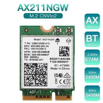 AX211NGW Wifi 6E M. 2 Tipka E Cnvio2 Dual Band 2,4 Ghz/5Ghz Brezžične Omrežne Kartice Pribor Komplet 802.11 Ac Bluetooth 5.2 Adapter