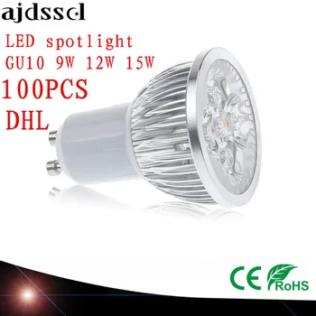 100X High Power spot Lampada LED reflektorji GU5.3 MR16 E27 9W 12W 15W GU10 led žarnice Zatemniti Led Žarnica svetlobo AC&DC12V AC110V220V