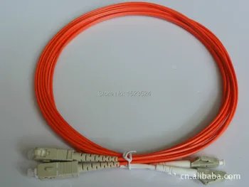 Brezplačna Dostava 10pcs/veliko Vlaknin Optični Patch kabel Kabel Skakalec SC-LC Multimode 62.5/125 OM1 MM Patchcord Duplex Oranžne PVC 2 mm 3M