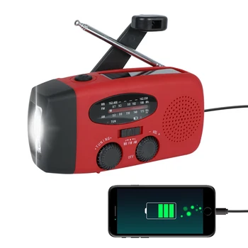 Sprejemnik Mini Prenosna Svetilka Zasilne Napajanje Banka AM FM Vreme Radio Sončne Strani Prižge Radio Z Večnamensko