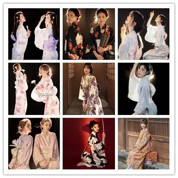 36 Stilov Tradicionalni Japonski Kimono Sakura Ženski Cvjetnim Tiskanja Vintage Obleko Ženska Orientalskih Kostumov Haori Yukata Azijskih Oblačila