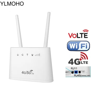 YIZLOAO B311-V 4G LTE Usmerjevalnik 300Mbps Brezžični RJ11 CPE 4G LTE Mobilni Telefonski VOLTE Wifi Hotspot 2Pcs Antena Dostopne Točke