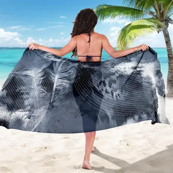 Siva Pero Sarong 3D tiskanih Brisačo Poletje Obmorskem letovišču Priložnostne Boemski stil Plaža Brisačo