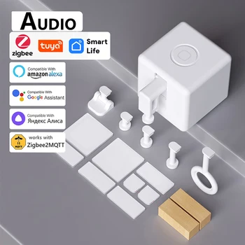 Tuya Smart Zigbee Fingerbot Plus Stikalo Gumb Potiskalo Dotik Način Fingerbot Smart Življenje Nadzor Dela z Alexa googlova Domača stran Alice