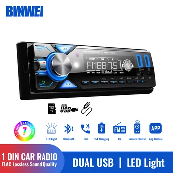 BINWEI 1 Din avtoradia Bluetooth MP3 Stereo Sprejemnik Avdio TF/SD/USB/AUX za Avtomobile Univerzalni Avto Multimedijski Predvajalnik Z LED Luči