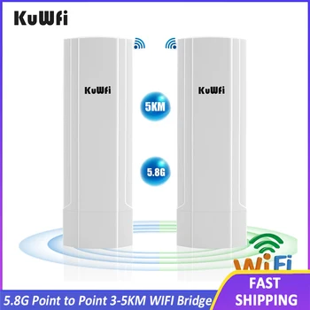 KuWFi Giga Brezžični Prostem Usmerjevalnik 5.8 G Wave2 WIFI Vmesnik WIFI Most, Točko za Točko, 3-5KM Extender 14dBi Antena 48V POE
