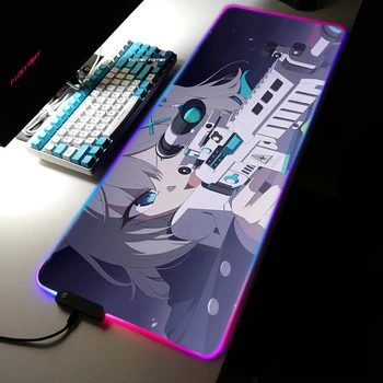 RGB Gaming Mousepad LED Mousepads Ainme Dekle Desk Mat Svetlobna Mouse Pad Z Osvetlitvijo Velik Tipkovnico Preproge Printstream Za Csgo