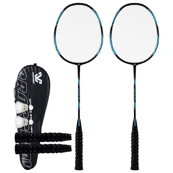 1 Nastavite HITROST 09 Badminton Rackets Znoj-Absorbent Anti-skid Ročaj Lahki Nekaj Loparji za Badminton Set za Dom