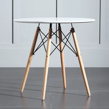 Nordijska masivnega lesa okrogla miza mala apartma sladica, kavarna jedilno mizo preprost doma prosti čas tabela
