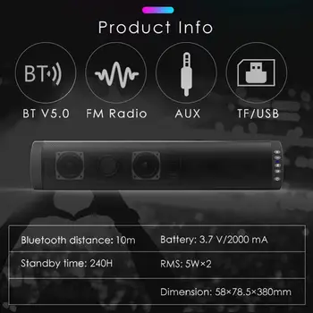 BS-41A Stenske Bluetooth Zvočnik Večnamensko TV Bar Zvočnik Prenosni Brezžični Zvočnik za Domači Kino Zvok Sistem TF FM