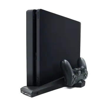 Za PS4/PS4 Slim Navpično Stojalo z Hladilni Ventilator Dual Controller Polnilnik polnilno Postajo Za SONY Playstation