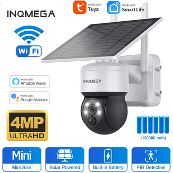 INQMEGA 4MP WIFI Sončne Fotoaparat TUYA Smart PIR Človeško Zaznavanje Prostem Varnosti, S solarnimi Nadzor PTZ Kamere, Baterija