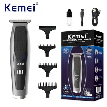 Kemei KM-306S Hair Trimmer Profesionalne frizerske Clipper Električni Sušilnik za Rezanje za Moške LED Zaslon Barber Brivnik za Salon