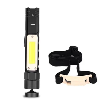 BORUiT LED+COB LED Mini Žaromet, 5-Mode Smerniki za ponovno Polnjenje Nepremočljiva Glavo Baklo za Lov