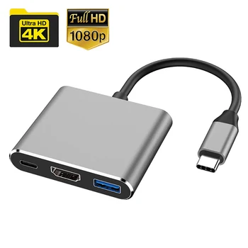 4K Usb-C HDMI je Združljiv Pretvornik Tip C V HD/USB 3.0/Tip-C Adapter za Mac Air Pro Huawei Mate10 Samsung S8 Plus