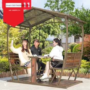 Novi Kitajski slog paviljon dvorišče dežnik zunanji paviljon prosti čas paviljon na prostem, villa vrt štiri kotu krošnjami