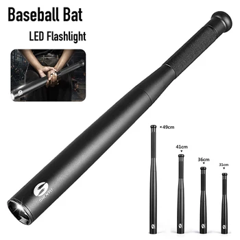 Baseball Bat LED Svetilka Nepremočljiva Super Svetla Baton Aluminijeve Zlitine Svetilka za Zasilno Self Defens Zunanja Razsvetljava