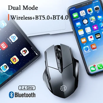 Polnilna 2.4 G Brezžična Bluetooth Miška Dvojni Način Ergonomska Optična USB Miši Tiho Igralec Računalnik Office Miška Za Prenosni RAČUNALNIK
