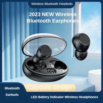 Brezžične Bluetooth Slušalke Digitalni Prikaz Kapsula Bean-Tipa Vse-V-Uho Čepkov Bluetooth 5.2 Slušalke Prevoženih Kilometrov Mini Slušalke