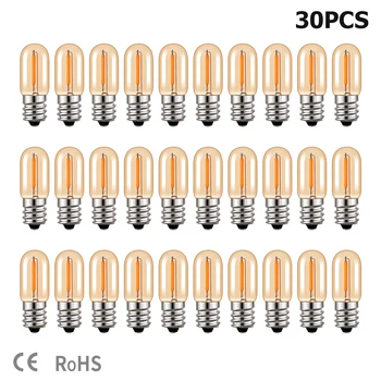 Retro LED Žarnice Žarnica T16 E12 E14 Oranžna Stekla Edison Žarnica 0,6 W Topla Bela 2200k 2700 220V Žarnice Letnik Sveča, Luč