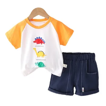 Nov Poletni Otrok Obleke Baby Girl Obleke Malčke Boys Risanka T-Shirt Hlače 2Pcs/Komplet za Malčke Priložnostne Kostum Otroci Trenirke